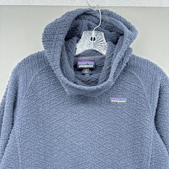 Patagonia Hoodie Womens Small Blue Fleece Cowl Neck Hoody Diamond Pullover Cozy - Picture 2 of 14